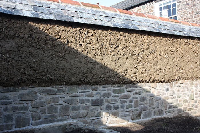 Listed Cob Wall Rebuild Cornwall