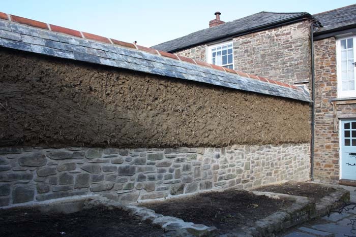 Listed Cob Wall Rebuild Cornwall 