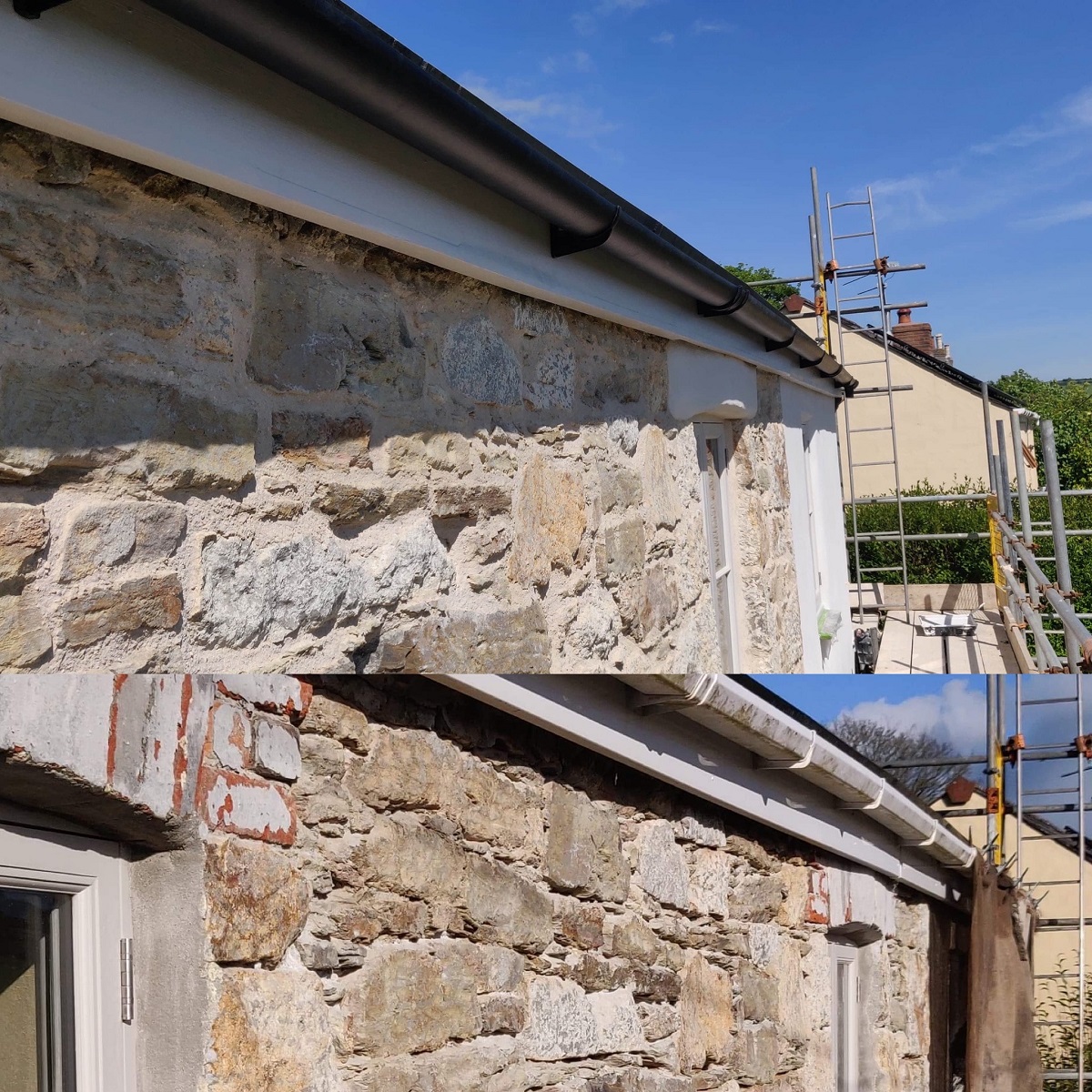 Before and After Lime Pointing Cornwall